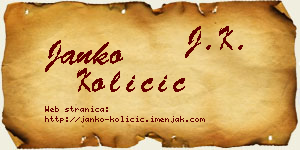 Janko Količić vizit kartica